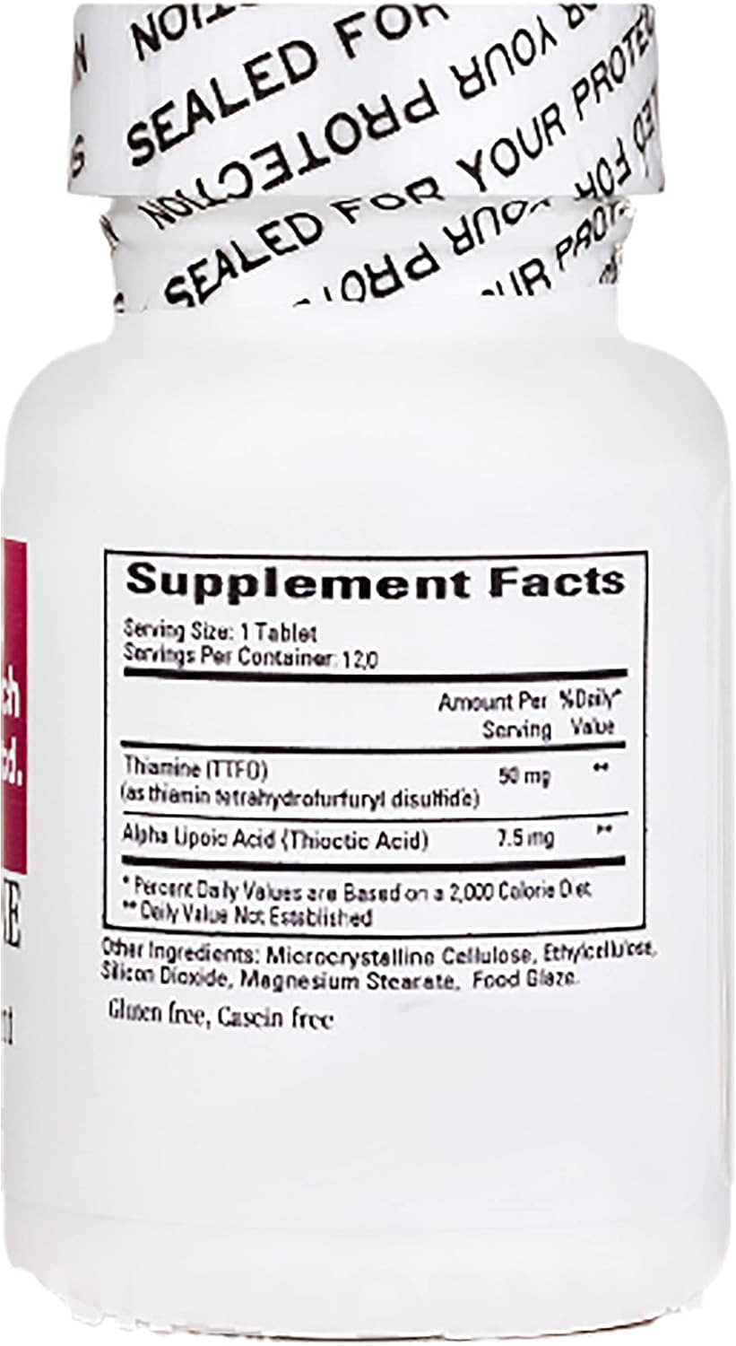 Cardiovascular Research Lipothiamine B Supplement 240 Tablets - Vitamin B1 Now With Alpha Lipoic Acid - 2 X 120 Count