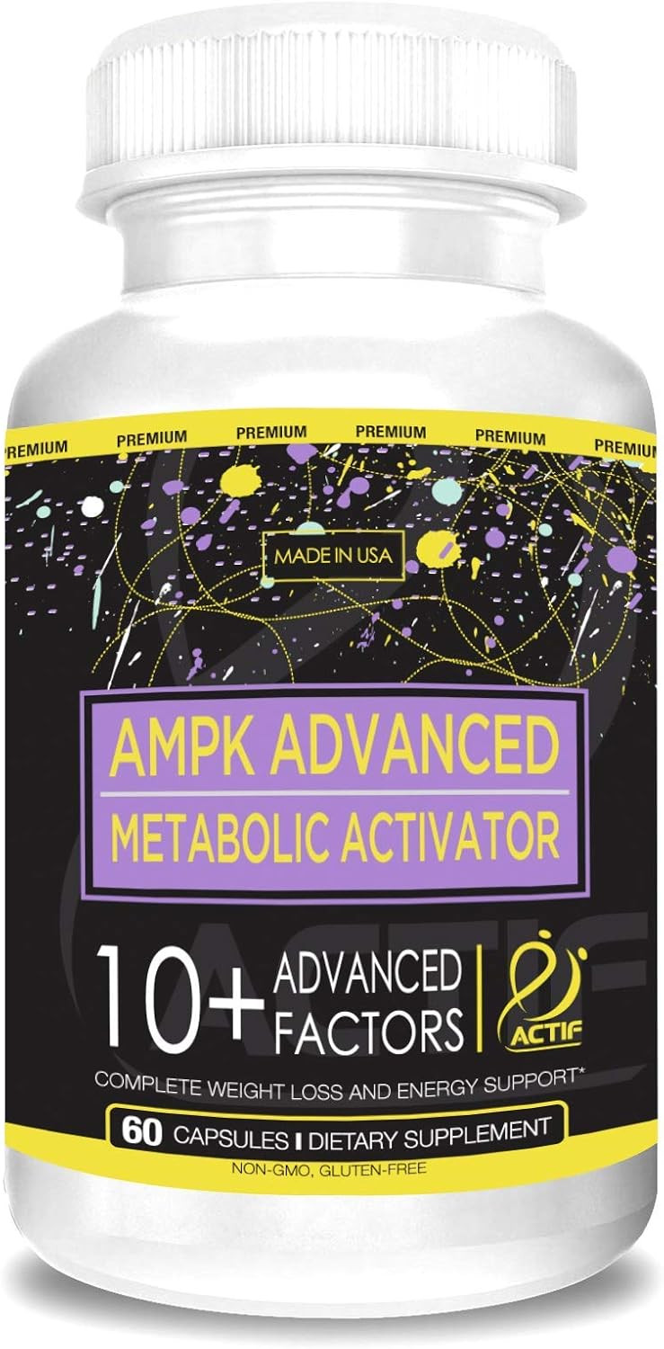 Actif Ampk Advanced Metabolic Activator With 10 Factors, Non-Gmo, Weight Loss And Energy Support, 60 Capsules