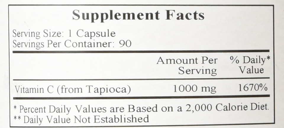 Cardiovascular Research Vitamin C-1000 Capsules, 90 Count