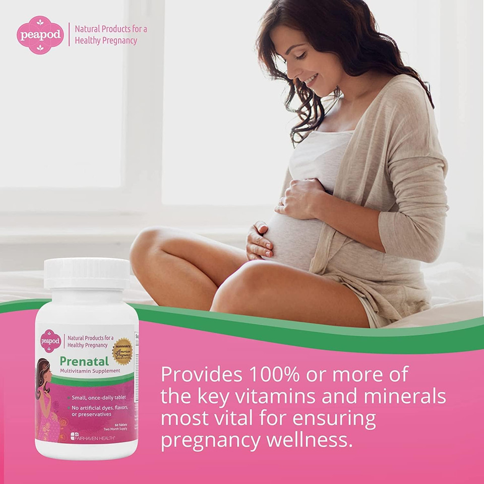 Fairhaven Health Peapod Prenatal Multivitamin - 1 Per Day, Light Vanilla Flavor - Pregnancy Must Haves For Women And Baby Health - Includes Iron, Vitamin C, And Folic Acid - 2 Month Supply
