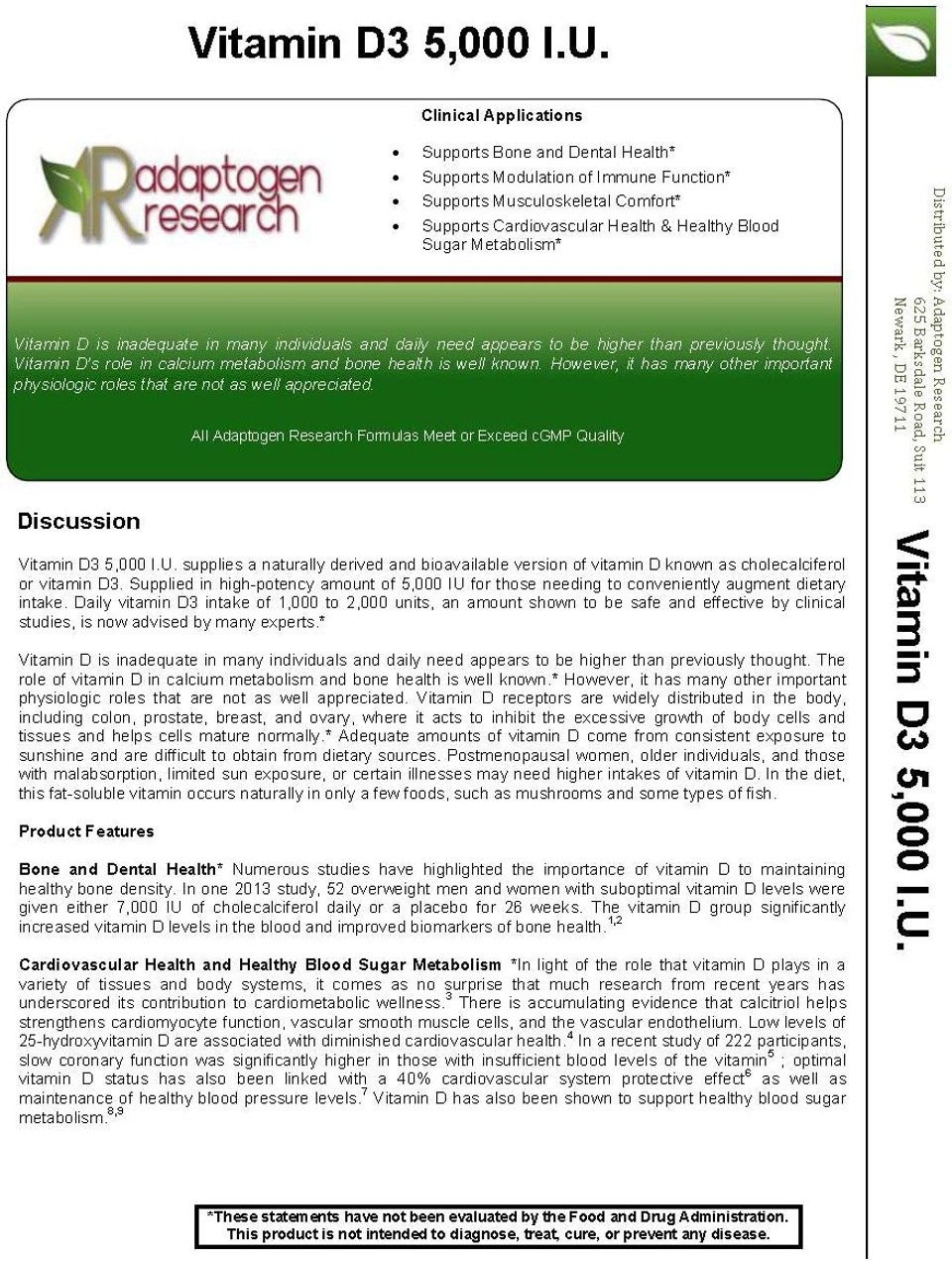 Vitamin D3 5,000 Iu Supplement | Pure High Potency Natural Vitamin D | 100 Vegetarian Capsules