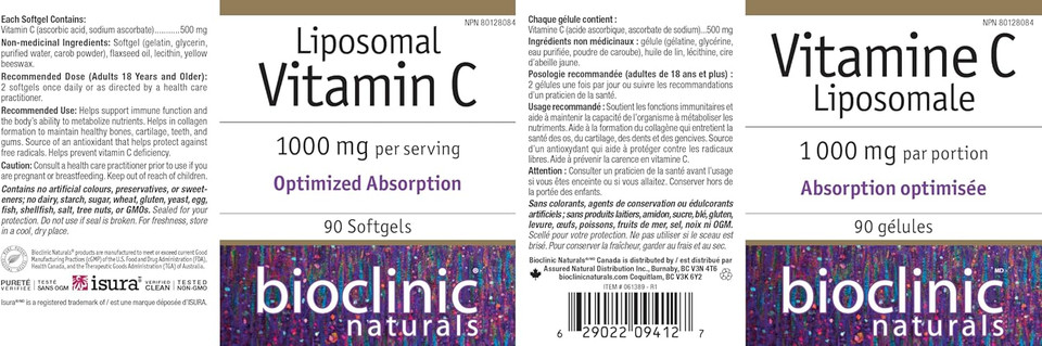 Bioclinic Naturals - Liposomal Vitamin C 90 Softgels