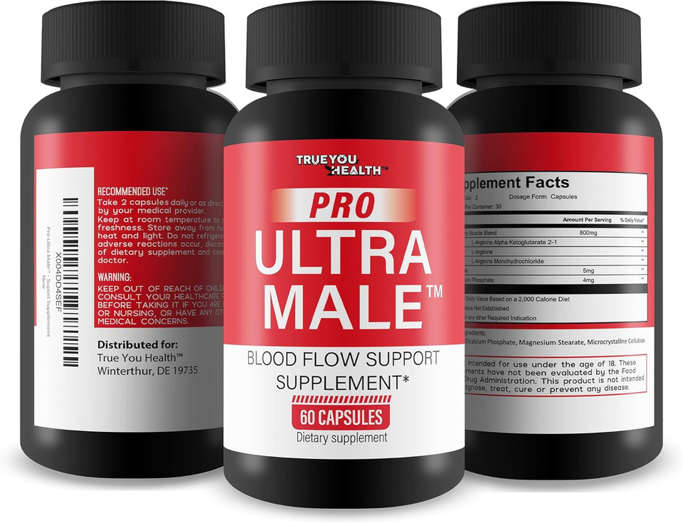 Pro Ultra Male - Our Best Blood Flow Support Supplement - Advanced Blood Flow Pills Male Blood Flow Capsules - Men Blood Flow - Blood Circulation Supplements For Men Help Blood Flow Boost Circulation