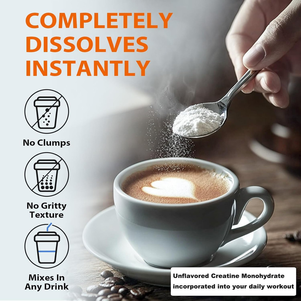 Creatine Monohydrate Micronized Powder 100 Servings, Vegan Creatine 500G, Pre/Post-Workout, Easy Absorption, Gluten Free, 5000Mg Per Serv (5G) - 17.6 Oz