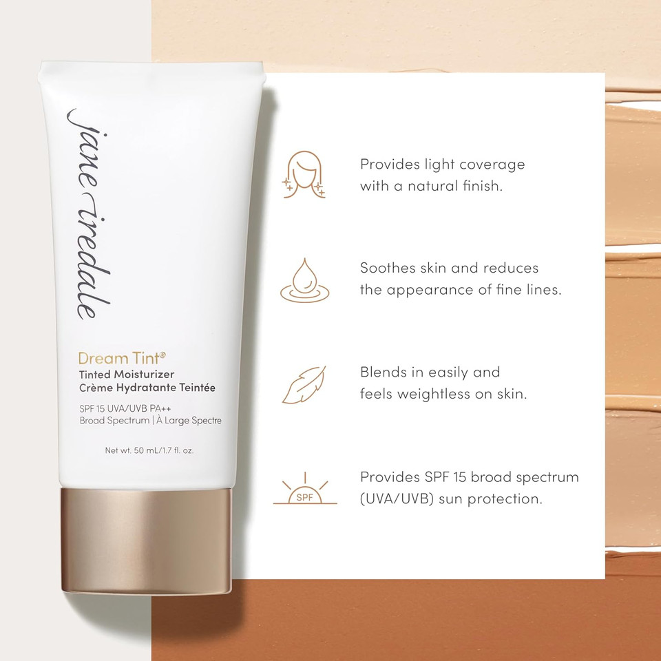 Jane Iredale Dream Tint Lightweight Tinted Moisturizer With Spf 15 Provides Sheer Coverage For All Skin Types Vegan & Cruelty-Free Makeupmedium
