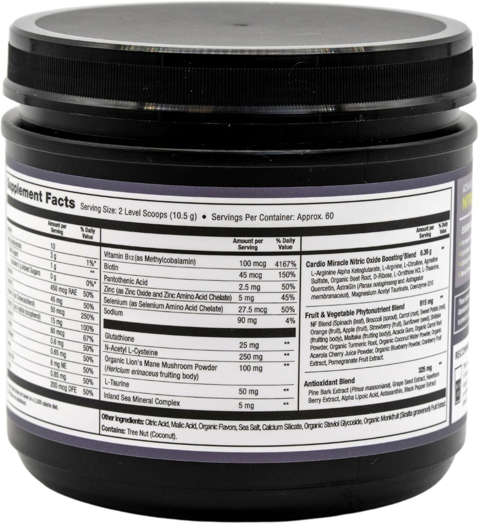 The Complete Nitric Oxide Solution - Nutritional Heart Healthy L-Arginine And Organic Beetroot Drink Mix, 90 Serving Canister