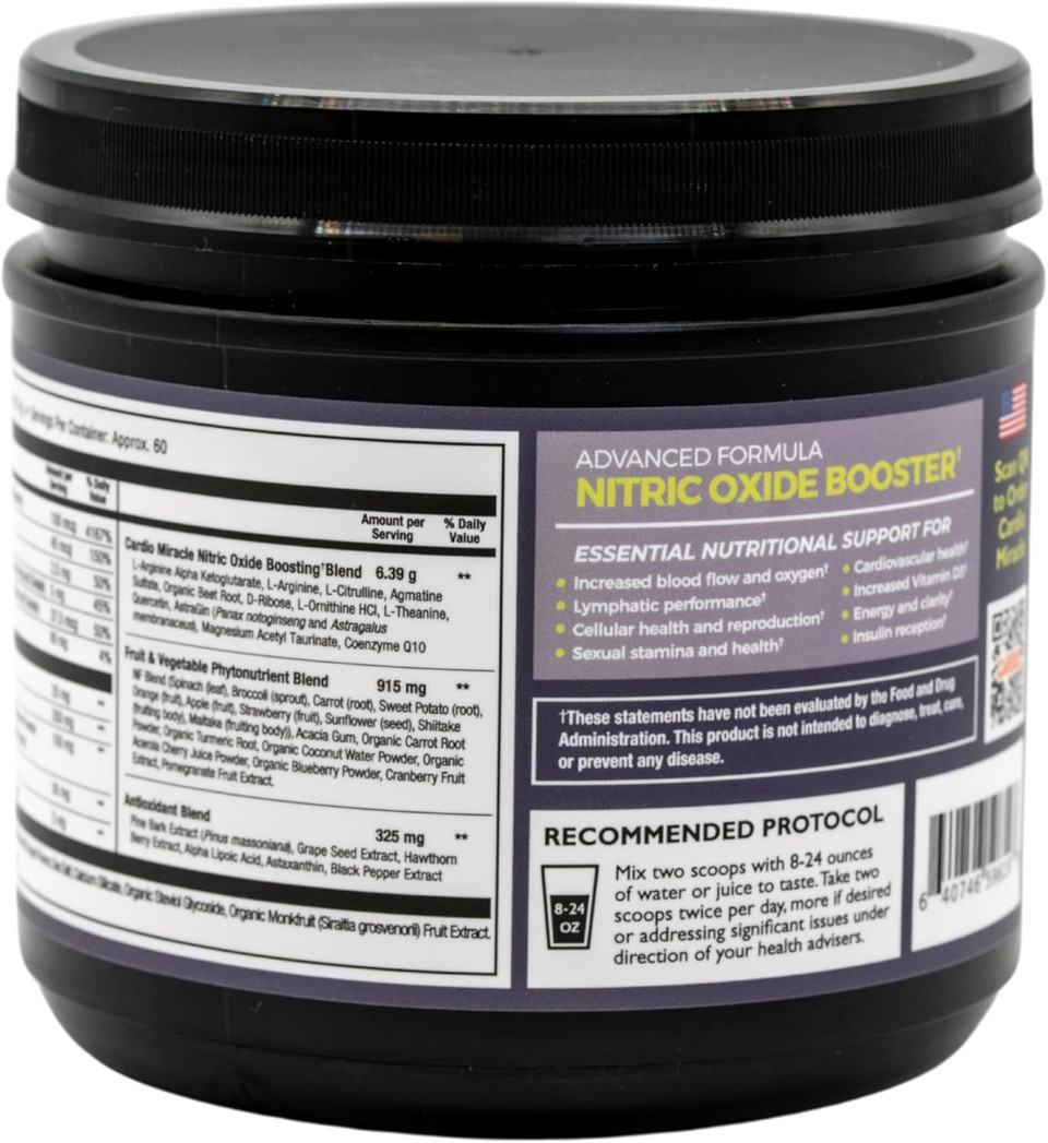 The Complete Nitric Oxide Solution - Nutritional Heart Healthy L-Arginine And Organic Beetroot Drink Mix, 90 Serving Canister