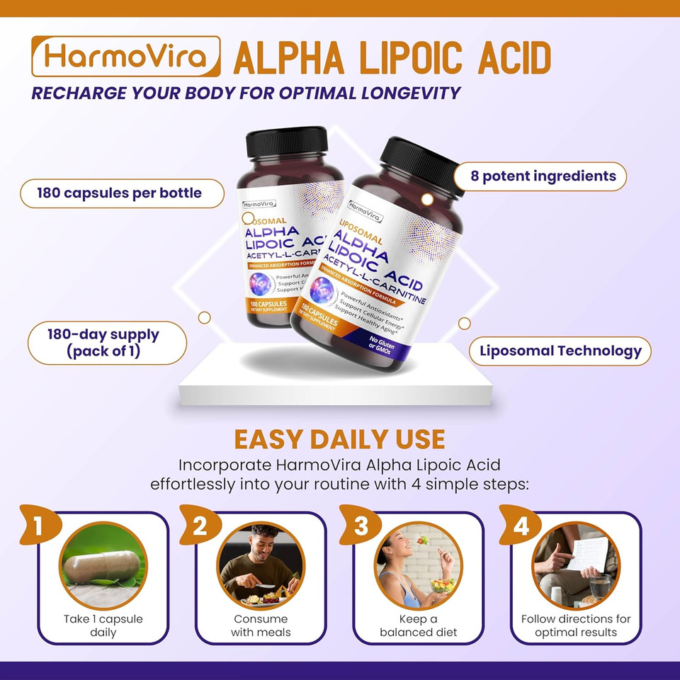 Alpha Lipoic Acid Acetyl-L-Carnitine - Support Bladder Cleanse, Urinary Tract Health - 180-Day Supply - Made In The Usa