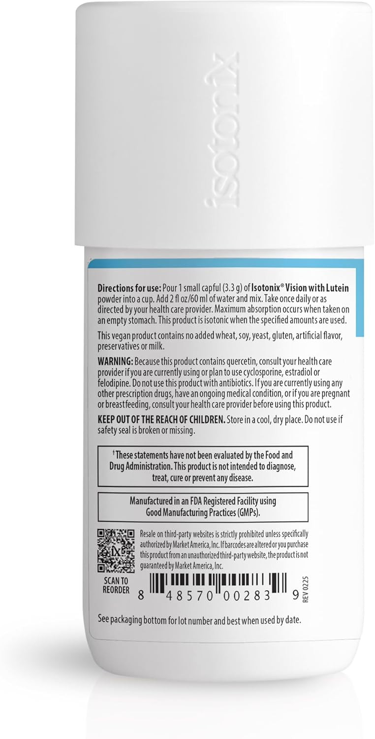 Isotonix Vision Formula With Lutein  Supports Eye Health, Vision & Circulation  Antioxidants, Zinc, Vitamin C, E, Bilberry, Zeaxanthin  Eye Supplement For Clarity & Protection - 30 Servings