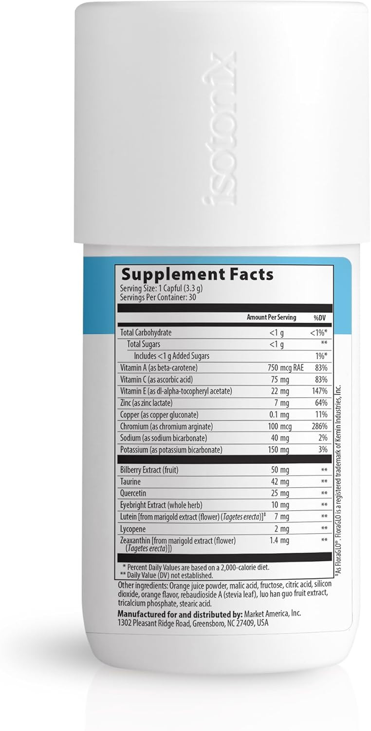 Isotonix Vision Formula With Lutein  Supports Eye Health, Vision & Circulation  Antioxidants, Zinc, Vitamin C, E, Bilberry, Zeaxanthin  Eye Supplement For Clarity & Protection - 30 Servings