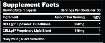 Liposomal Glutathione Capsules, 30 Count, Maximal Absorption, Immune Health, Antioxidant Support