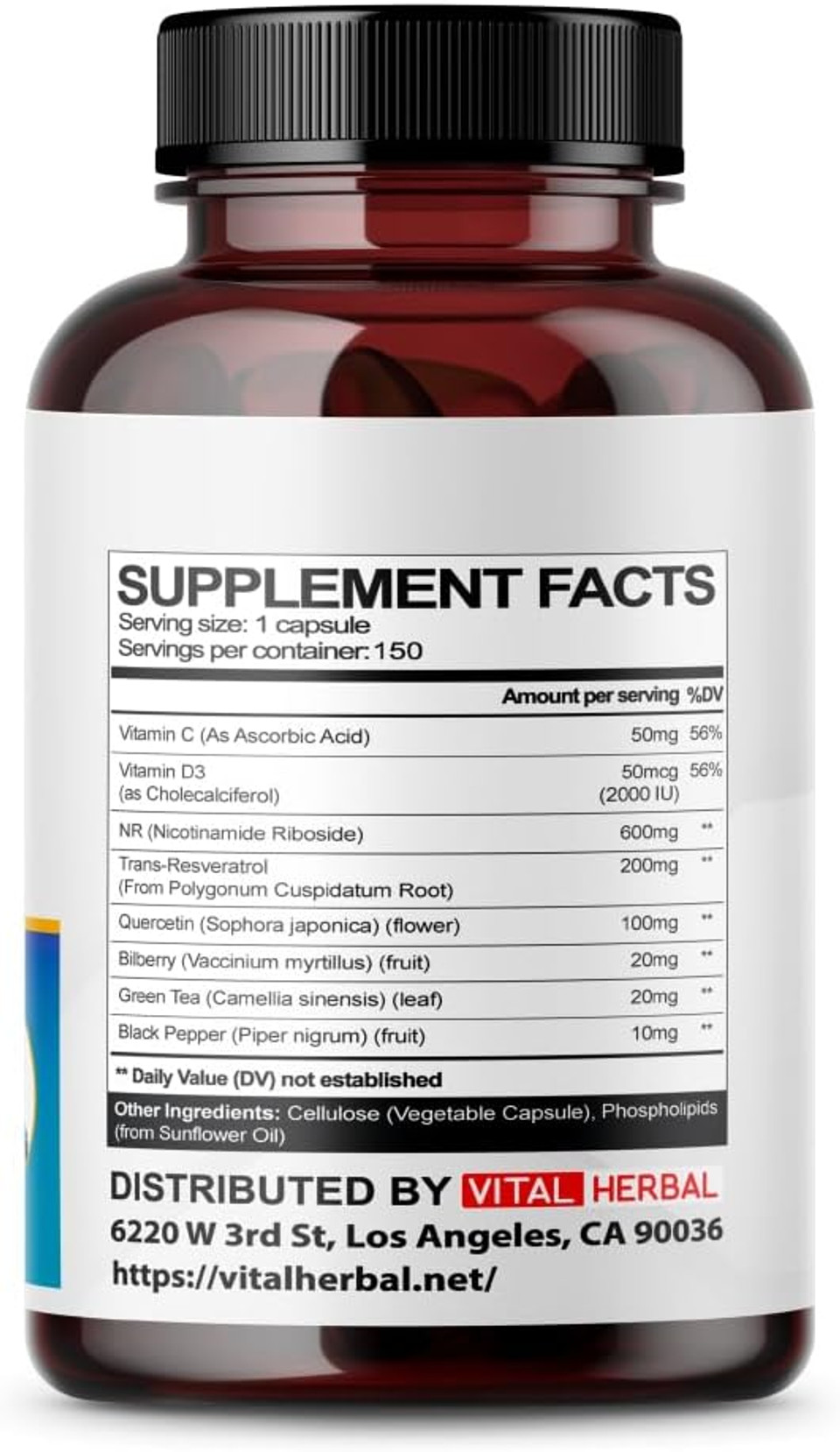 Liposomal Nicotinamide Riboside Complex  Nr With Resveratrol, Quercetin & More  150 Capsules  Made In Usa