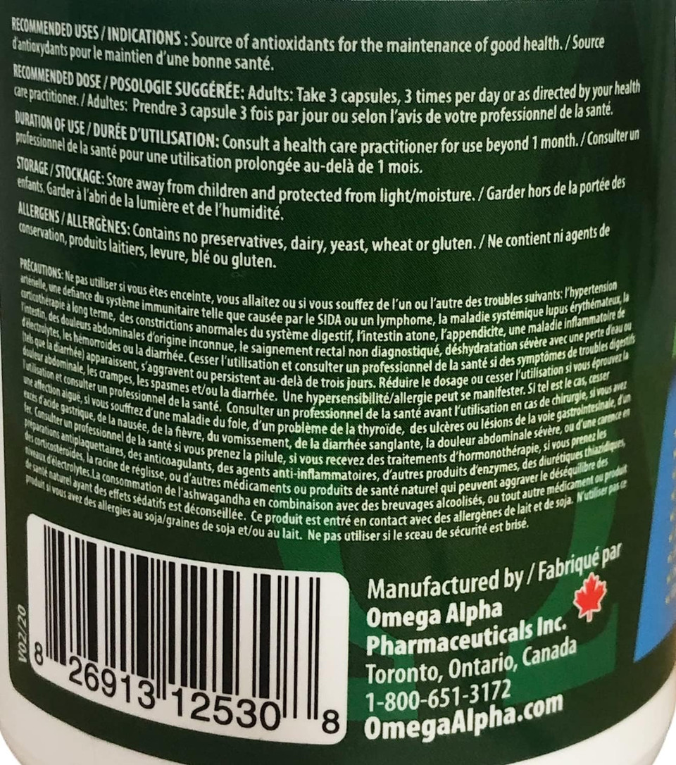 Omega Alpha-Veggie Fruit Plus(Fruit&Vegetable Extract)-Natural Antioxidants Sources 120 Veg Capsules