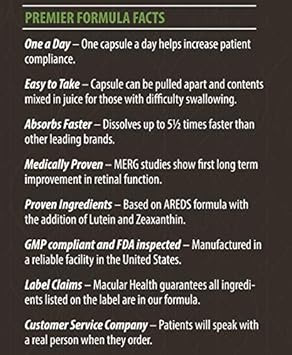 Premier Formula For Eye Health - Three Month Supply - Developed For Age Related Macular Support (Amd) - Only 1 Pill Per Day