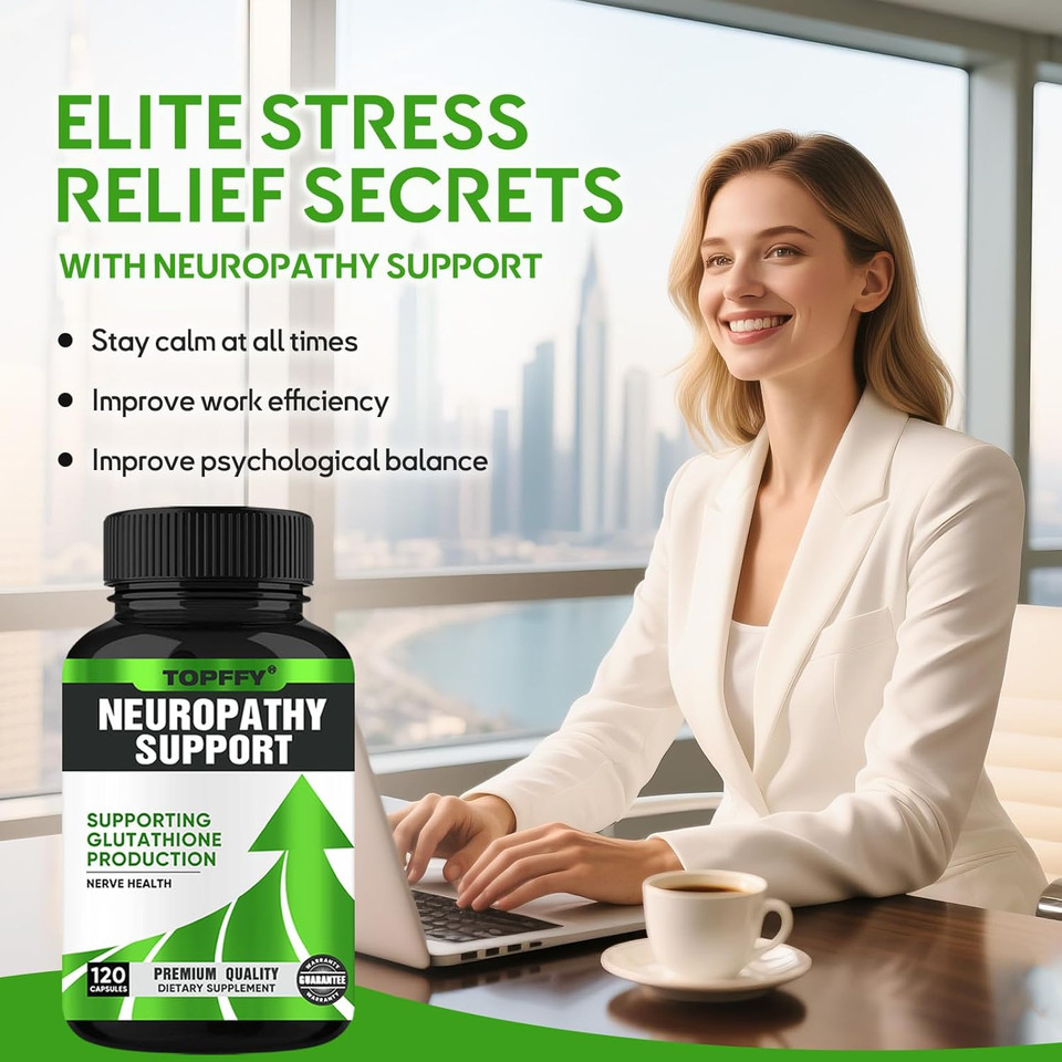 Neuropathy Nerve Relief Support,Nerve Savior For Neuropathy, With 600Mg Alpha Lipoic Acid -Benfotiamine, Maximum Strength Natural Nerve Vitamins -120 Capsules