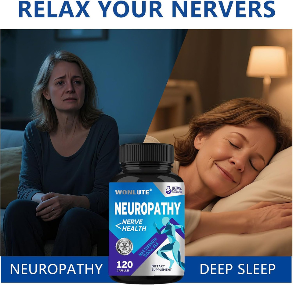 Nerve Savior For Neuropathy, Nerve Relief Supplement With 1200Mg Alpha Lipoic Acid, Maximum Strength Peripheral Support For Feet Hands Legs Back & Neck - 120 Capsules