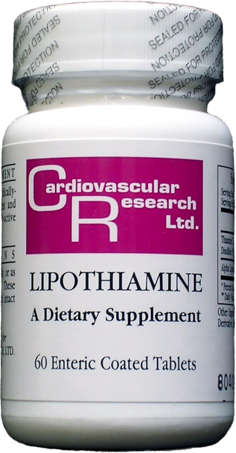 Cardiovascular Research Lipothiamine Vitamin B1 With Alpha-Lipoic Acid Tamper Resistant Tearstrip Shipping Box 60 Count