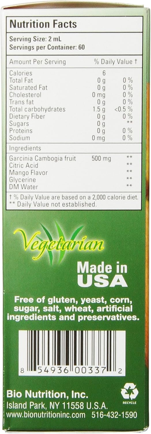 Bio Nutrition Garcinia Cambogia Liquid, 4 Fluid Ounce