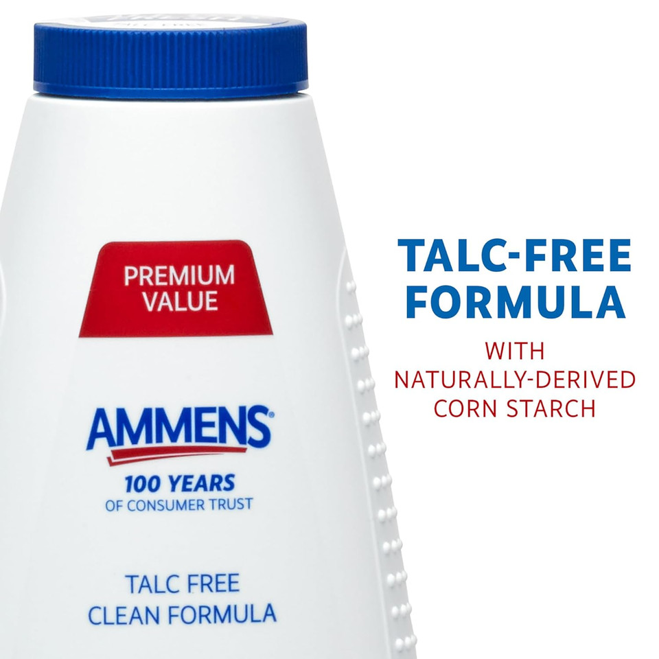Ammens Original Body Powder - Talc Free Body Powder With Naturally Derived Cornstarch - Free From Dye And Parabens - Soothes Itchy Skin - 11 Oz