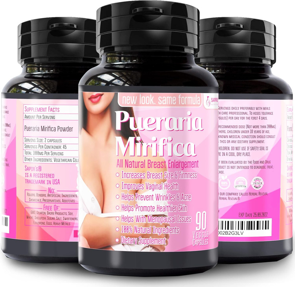 Pueraria Mirifica Capsules 2000Mg Daily - Breast Enhancement Pills And Estrogen Supplement For Women And Men, Breast Enlargement Pills For Women And Transgender - Breast Growth Breast Enhancer