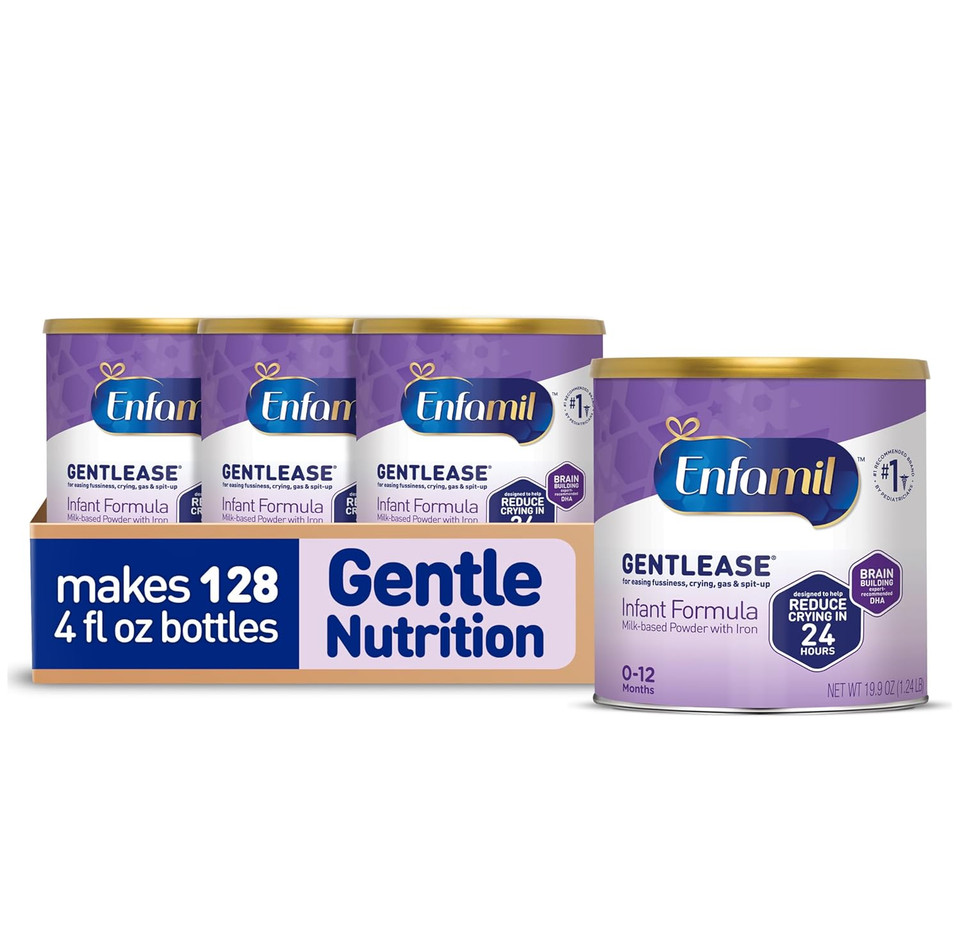 Enfamil Gentlease Baby Formula, Reduces Fussiness, Gas, Crying And Spit-Up In 24 Hours, Dha & Choline To Support Brain Development, Value Powder Can, 19.9 Oz