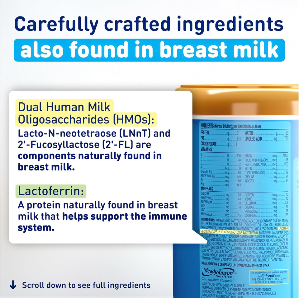 Enfamil Optimum Baby Formula, Our Closest Formula To Breast Milk, Immune-Supporting Lactoferrin Also Found In Breast Milk, Brain-Building Dha, 20.5 Oz