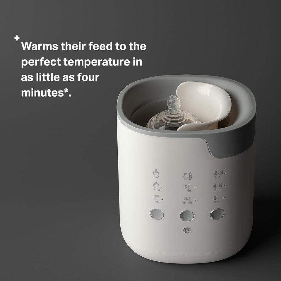 Tommee Tippee Baby Bottle And Food Warmer, Warms Breast Milk, Formula, Jars And Pouches To Body Temperature In Minutes, Automatic Timer, Touch Settings, White