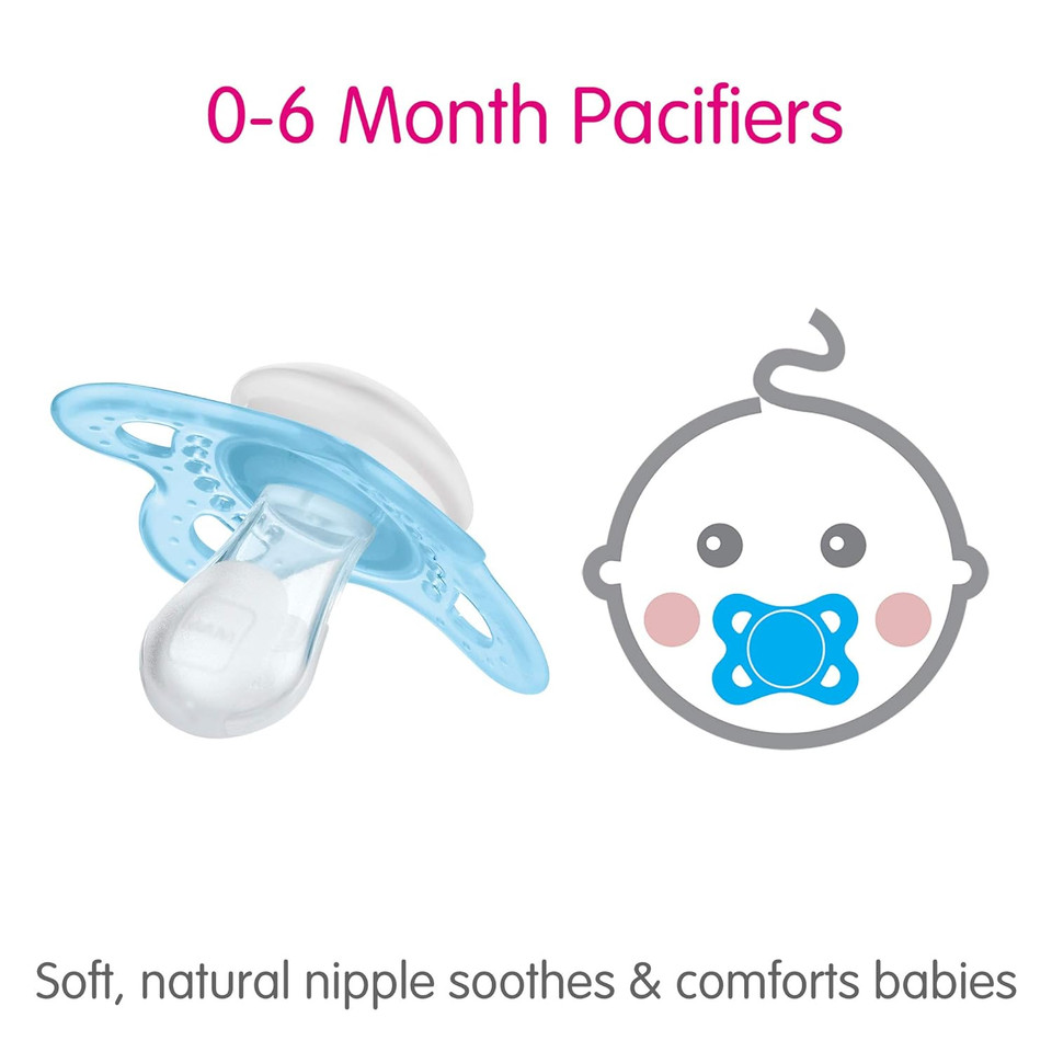 Mam Original Baby Pacifier, Nipple Shape Helps Promote Healthy Oral Development, Sterilizer Case, 2 Pack, 0-6 Months, Animal/Girl Mam Original Baby Pacifier, Nipple Shape Helps Promote Healthy Oral Development, Sterilizer Case, 2 Pack, 0-6 Months, Animal/Girl