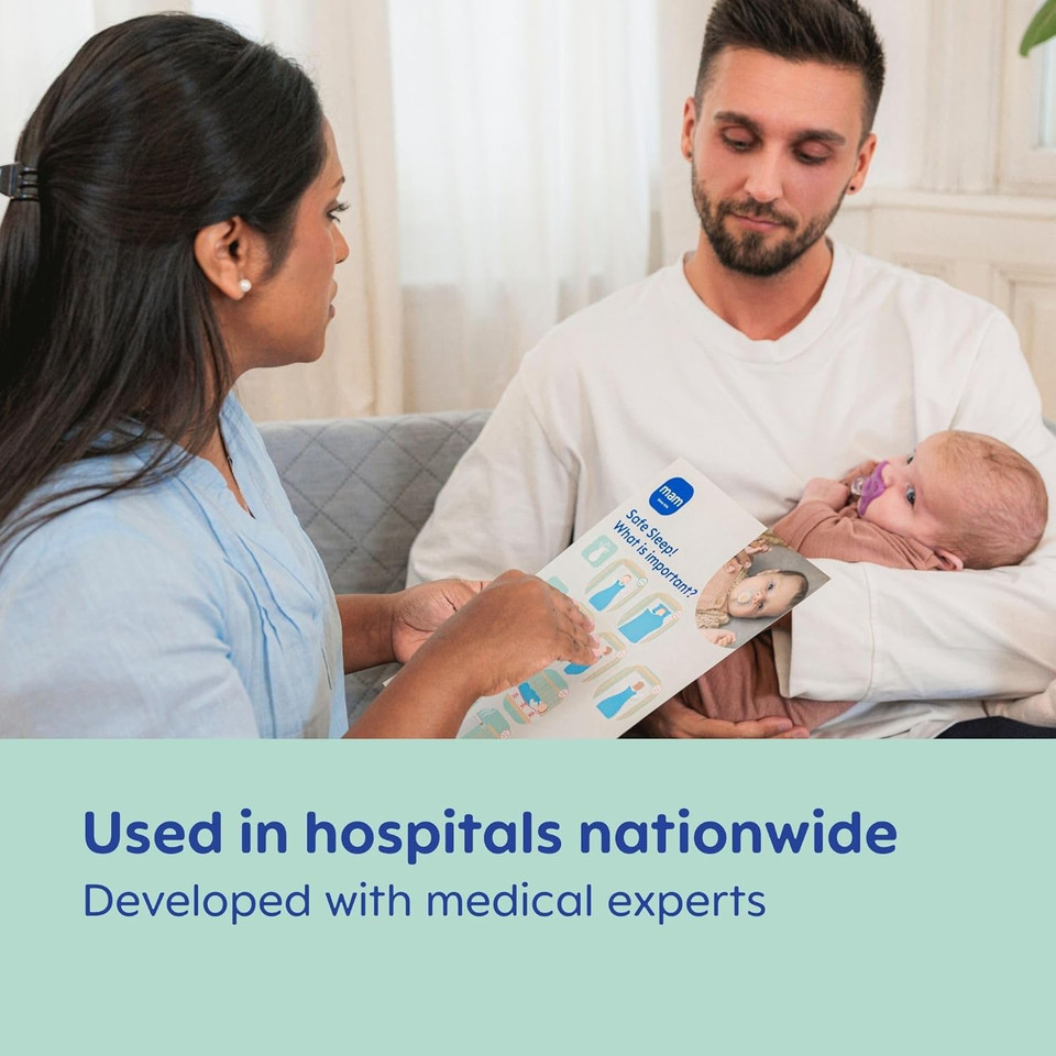 Mam Comfort Baby Pacifiers, Lightweight One-Piece Full Silicone Binky For Newborns 3-12 Months, Bpa-Free, Easy To Clean Pacifier, Best For Breastfed Babies, With Sterilizer Case, 2 Count Binkies