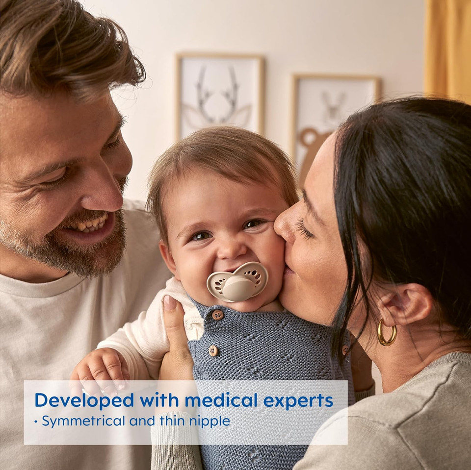 Mam Original Night Pacifiers, Binky Pacifier For 6-16 Months, Bpa-Free Silicone, Glows In The Dark, Best For Newborn Babies, Developed With Medical Experts, 2 Count Binkies, With Sterilizer Case