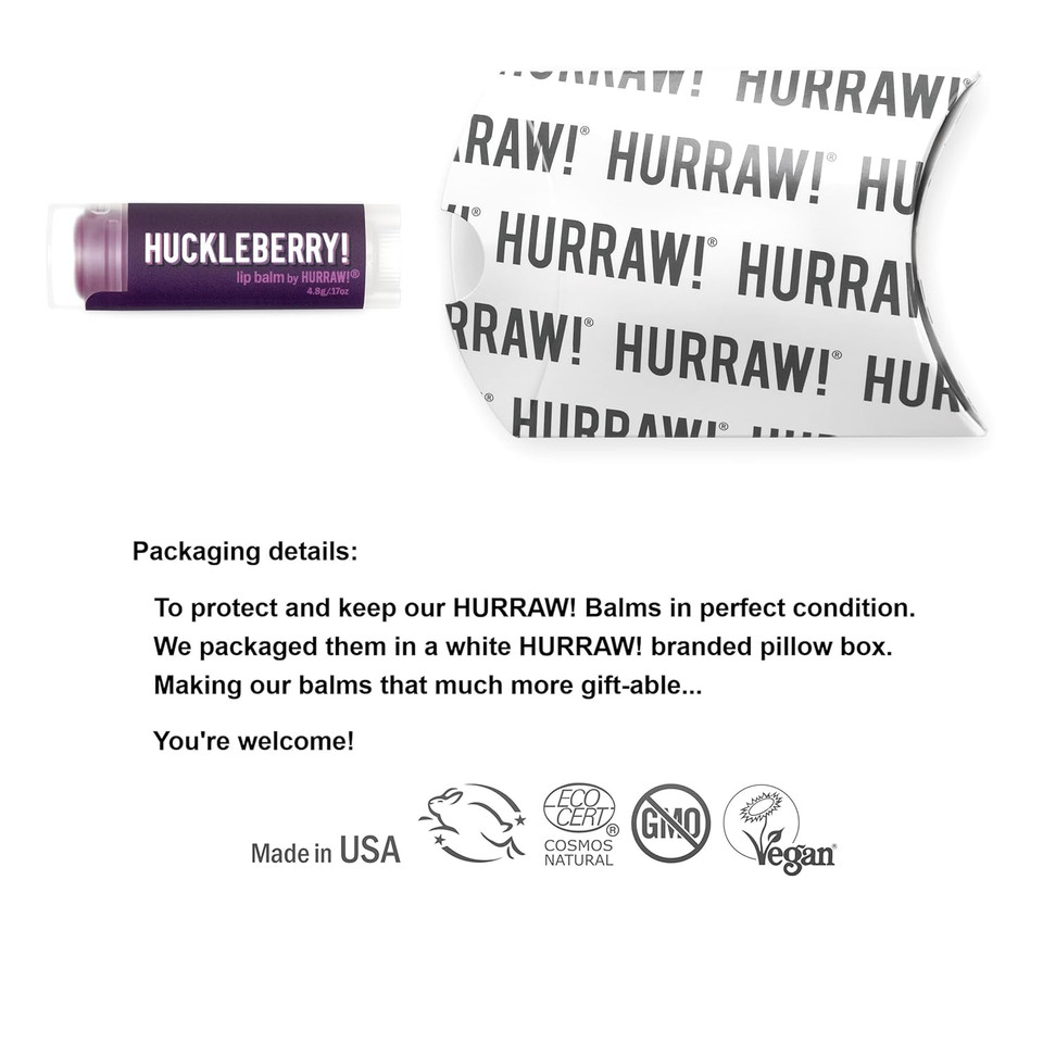 Hurraw! Watermelon Lip Balm: Organic, Certified Vegan, Cruelty And Gluten Free. Non-Gmo, 100% Natural Ingredients. Bee, Shea, Soy And Palm Free. Made In Usa