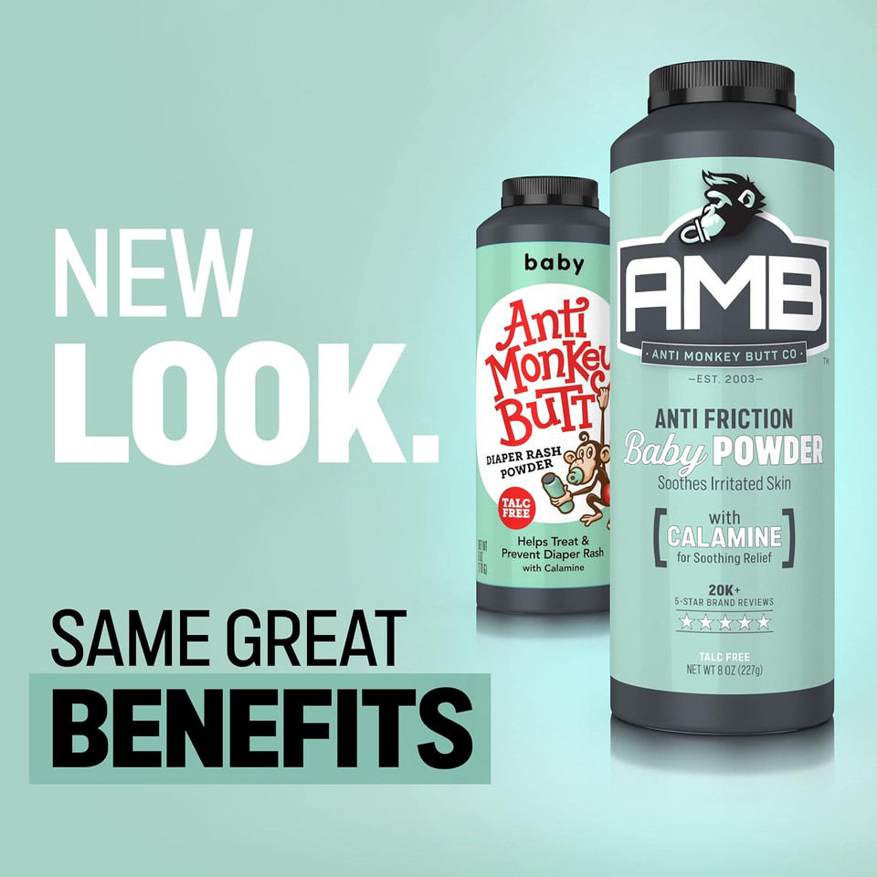 Anti Monkey Butt Baby Powder  Talc-Free Cornstarch Powder For Diaper Rash Prevention  Calamine & Hypoallergenic Formula For Anti-Chafing & Itch Relief, Hsa/Fsa Approved, (8 Oz)