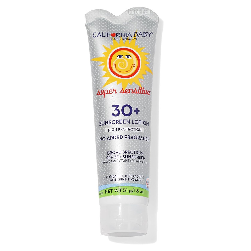 California Baby Super Sensitive Spf 30+ Sunscreen | Unscented Mineral Sunscreen | Baby Spf For Face + Body | Travel Size Spf | 51G / 1.8Oz