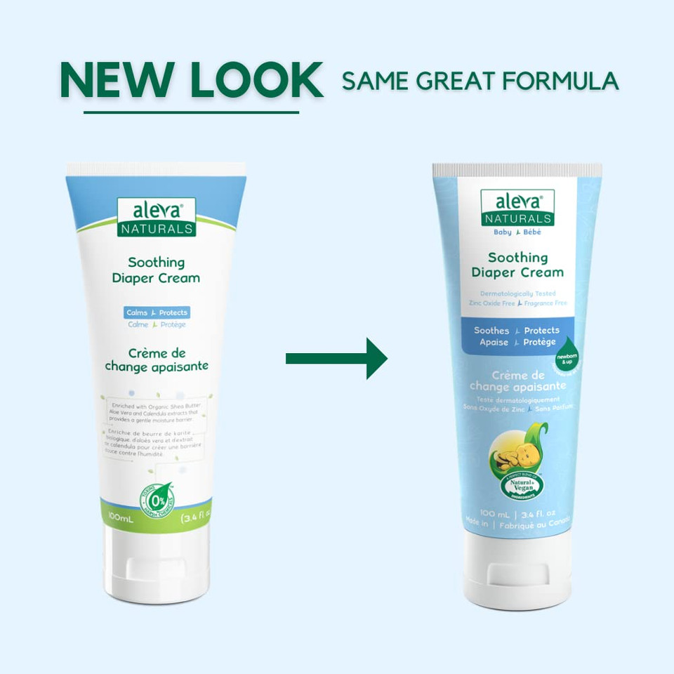 Aleva Naturals Soothing Baby Diaper Cream For Newborn And Toddlers, Fragrance-Free, Organic Shea Butter, Aloe Vera, Calendula Extracts And Sensitive Skin Friendly - 3.4 Fl Oz