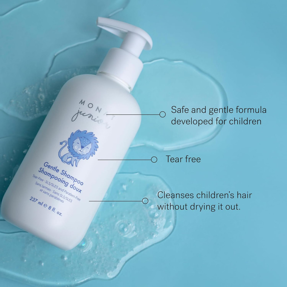 Monat Junior Gentle Shampoo - A Safe, Gentle And Non-Irritating Hair Shampoo For Children. All Natural Tear-Free, Sulfate & Paraben-Free - Net Wt. 237 Ml / 8 Fl. Oz