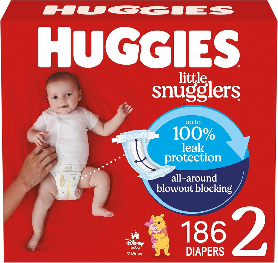 Baby Diapers Size 5 (27+ Lbs), 120Ct, Huggies Little Snugglers