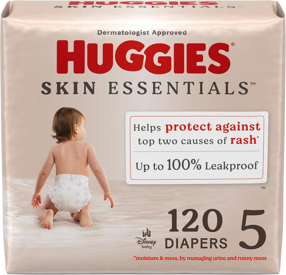 Huggies Size 3 Diapers, Skin Essentials Baby Diapers, Size 3 (16-28 Lbs), 66 Count