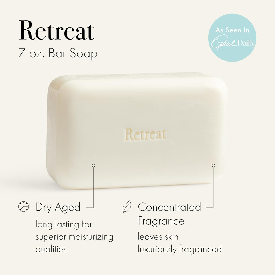 Lafco New York Bar Soap, Retreat - 7 Oz - Ultra-Hydrating, Natural Formula - All Skin Types - Made In Europe