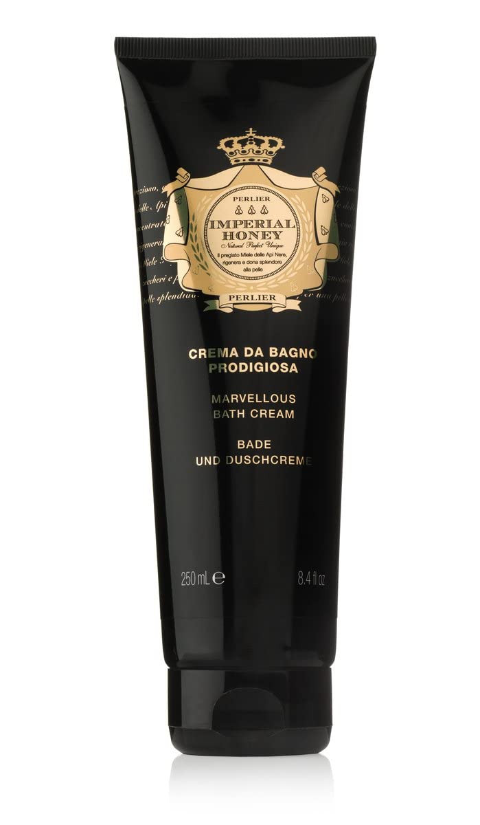 Perlier Imperial Honey Shower & Bath Cream - Nourishing & Soothing Luxury Bath Cream Made With 100% Organic Italian Honey For Deep Moisturization And Hydration (8.4 Fluid Oz.)