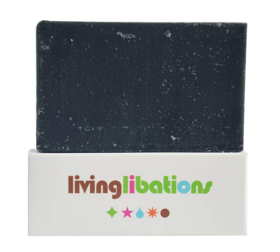 Living Libations - Organic Cleansing Charcoal Soap Bar | Natural, Wildcrafted, Vegan Clean Beauty (4.2 Oz | 120 G)
