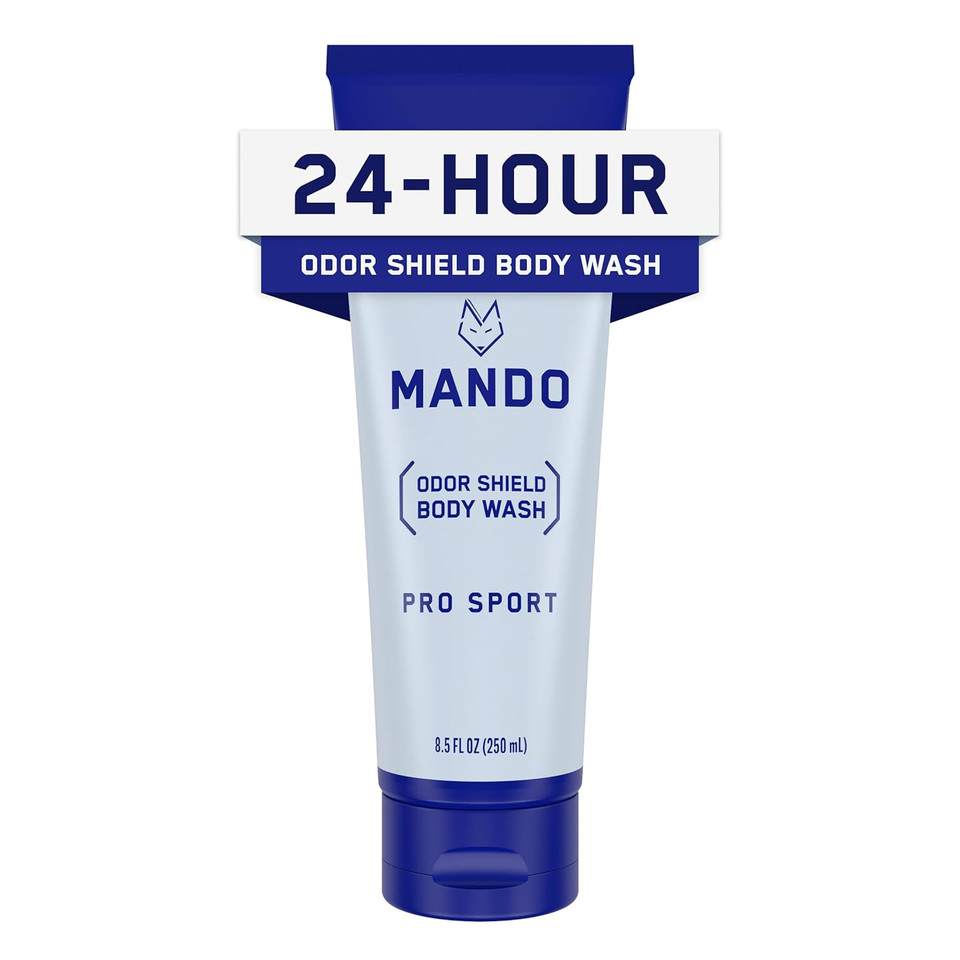 Mando Odor Shield Body Wash - 24 Hour Control - Removes Odor Better Than Soap - Sls And Paraben Free, Skin Safe - 8.5 Ounce (Pro Sport)