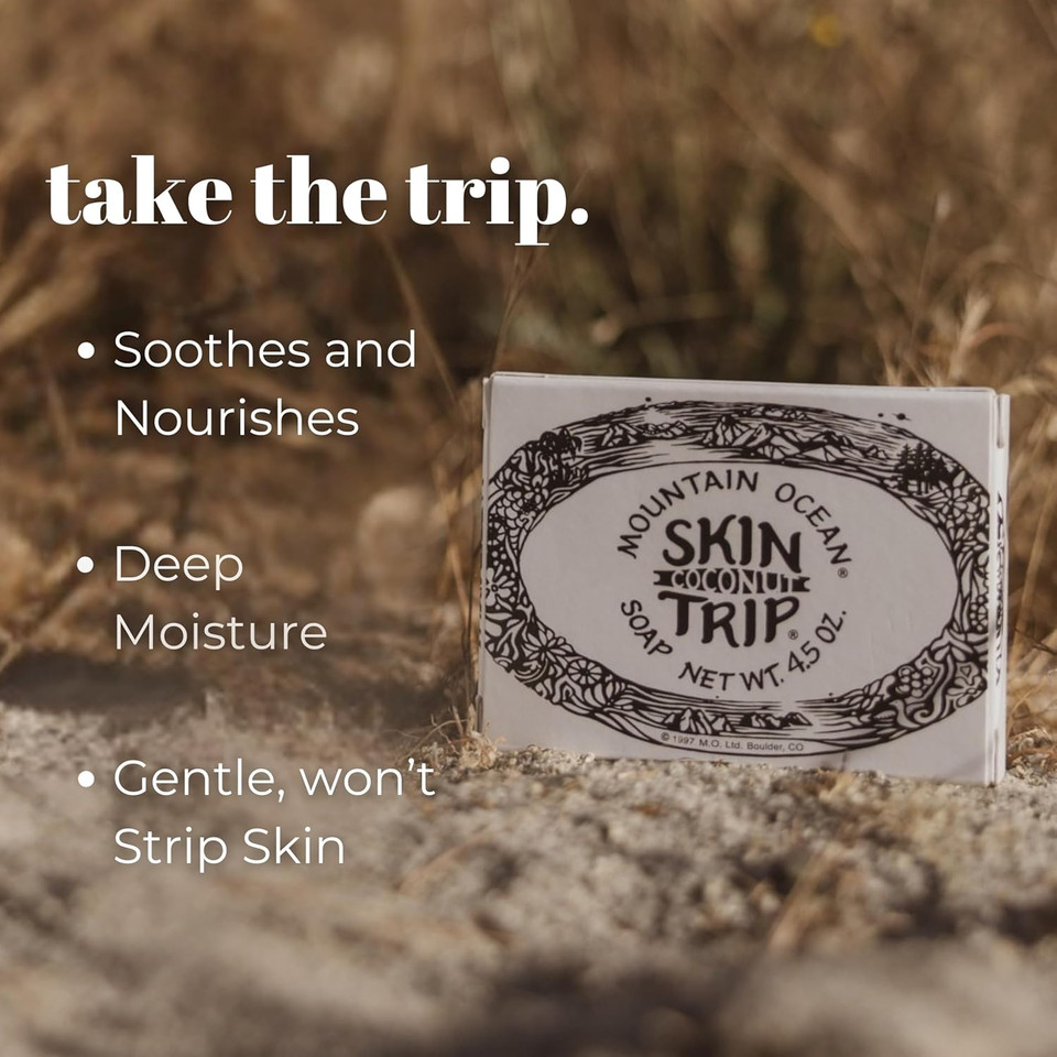 Mountain Ocean Skin Trip Coconut Soap | 4.5Oz | Gentle Cleansing Bar Soap For Body, Natural Nourishment, And Hydration