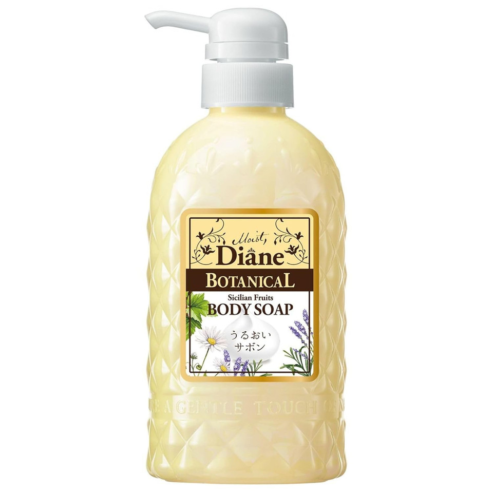 Moist Diane Natural Body Wash For Sensitive Skin Women & Men, Argan Oil Shower Gel With Pump For Hydration, Paraben-Free Body Soap For Baby & Kids, Sulfate & Silicone Free, Sicilian Fruits, 16.9 Fl Oz