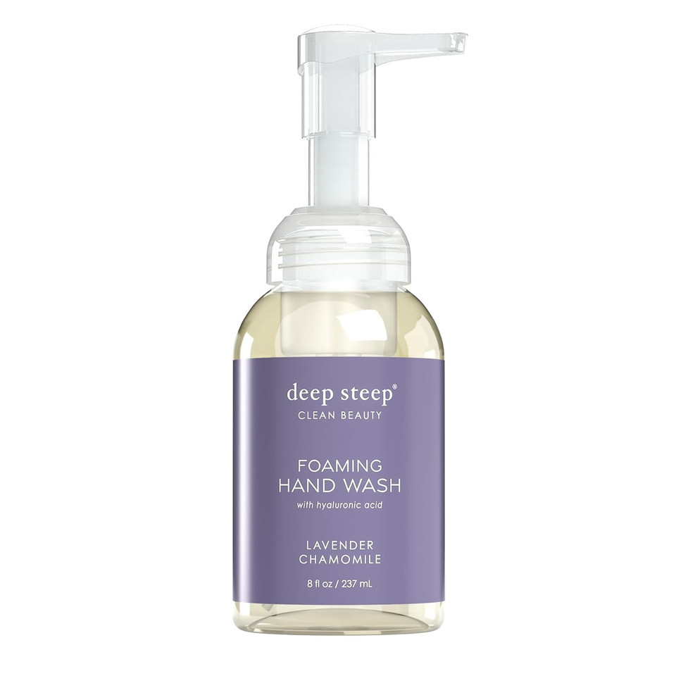 Deep Steep Foaming Hand Wash, Lavender Chamomile, 8 Oz  Gentle Cleanser With Aloe, Argan Oil, Shea Butter & Hyaluronic Acid  Vegan, Clean Beauty, Soft & Hydrated Hands