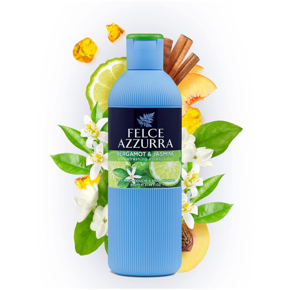 Felce Azzurra Original - The Timeless Essence Body Wash - New Rich And Velvety Formula - Envelops Your Skin With A Gentle And Light Lather - Provides Extra Hydration - For All Skin Types - 22 Oz