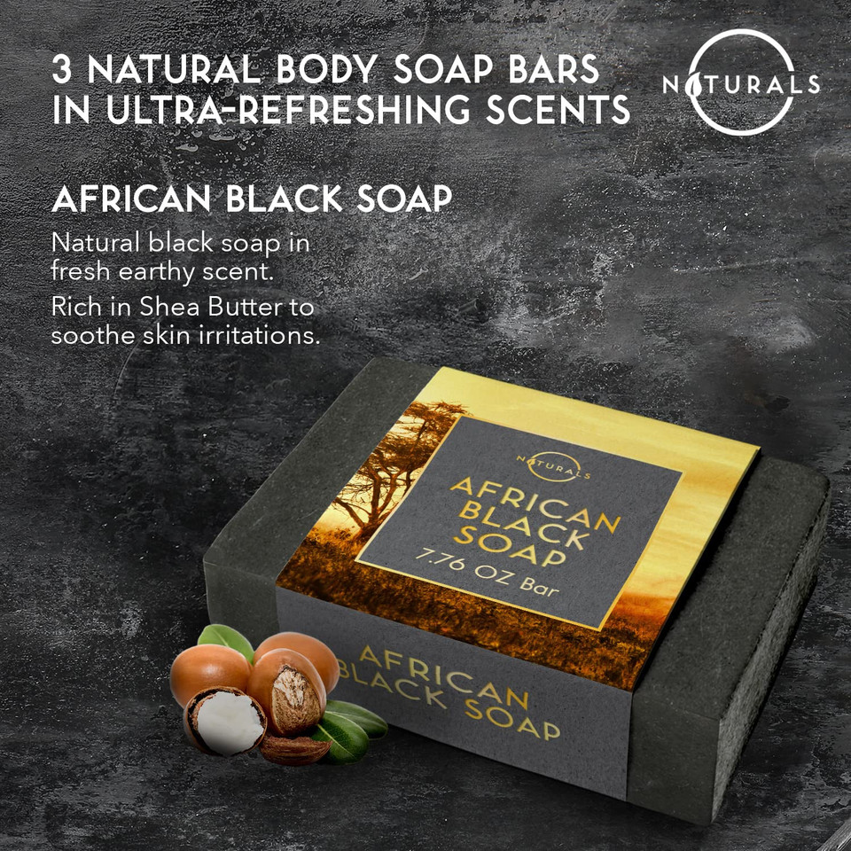 O Naturals Bar Soap For Men - 3-Pcs Mens Soap Bar - Natural Soap - Mens Bar Soap - Men Soap - Natural Soap For Men - Organic Men'S Soap Bars - Exfoliating Soap Bar - Citrus, Olive & Cedarwood