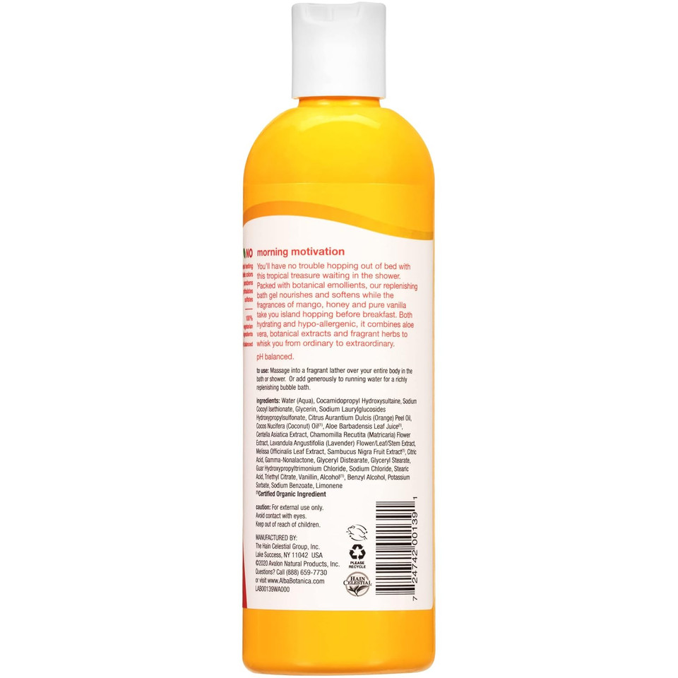 Alba Botanica Very Emollient Body Wash, Honey Mango, 12 Oz