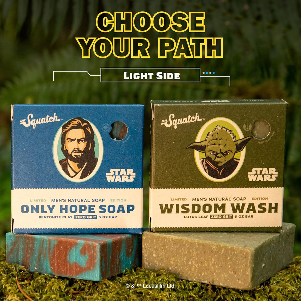 Dr. Squatch Soap Star Wars Soap Episode Ii - 4 Bar Bundle And CollectorS Box - Legendary Lather, Sinister Scrub, Suds Of Darkness, Resistance Rinse