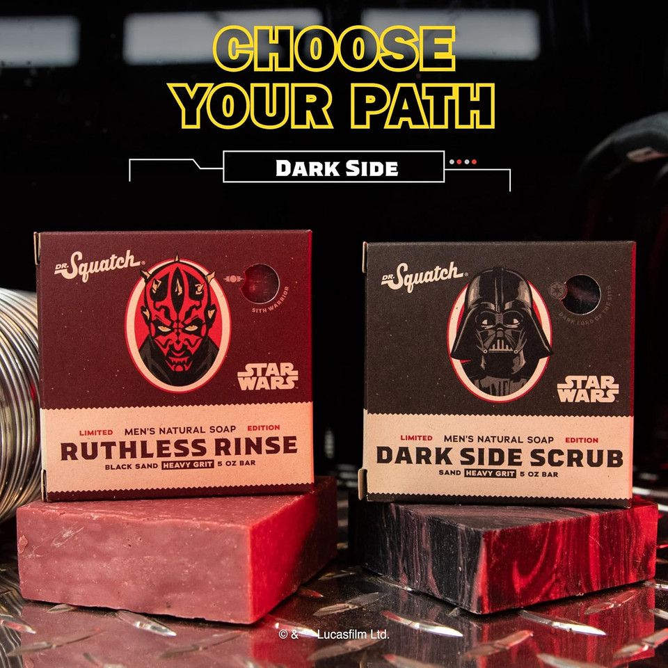 Dr. Squatch Soap Star Wars Soap Episode Ii - 4 Bar Bundle And CollectorS Box - Legendary Lather, Sinister Scrub, Suds Of Darkness, Resistance Rinse