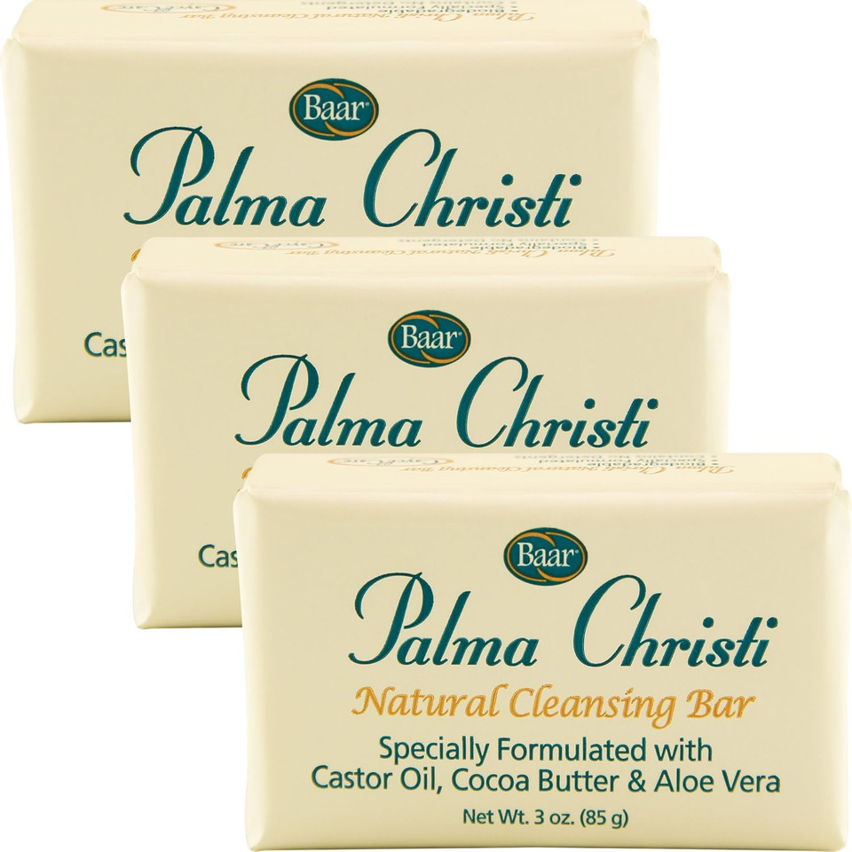 Palma Christi (Castor Oil) Natural Cleansing Bar Soap, 3 Bar Set